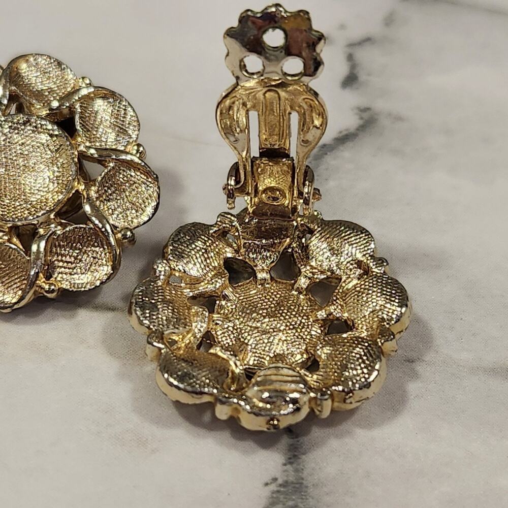 Vintage Gold Tone Necklace Clip On Earrings Set AS IS - Picture 6 of 13